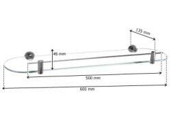 Harimex Półka 60cm z relingiem Xedos