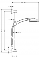 HANSGROHE Zestaw prysznicowy 100 AIR 3jet / Unica' Classic 0,65 m dn 15 chrom 
