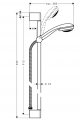 HANSGROHE Zestaw prysznicowy Crometta 85 Vario/Unica"Crometta 0,65m