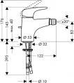 HANSGROHE Bateria Metris E bidetowa stojąca z przyłączem 3/8"