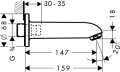 HANSGROHE Wylewka wannowa E/S DN 20 