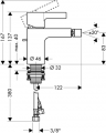 HANSGROHE Bateria Metris S bidetowa stojąca z przyłączeniami 3/8"