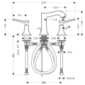 HANSGROHE Bateria Metris Classic  umywalkowa 3-otworowa 