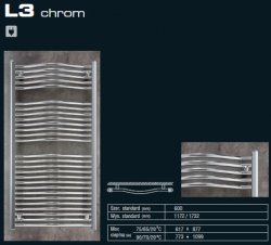 LUXRAD LUXRAD Grzejnik łazienkowy L-3CHROM GIĘTY CENTRALNE