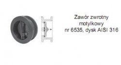 Jafar Zawór zwrotny motylkowy nr 6535,dysk AISI 316