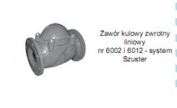 Jafar Zawór kulowy zwrotny liniowy nr 6002 i 6012-system Szuster