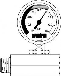 Oventrop Manometr podciśnieniowy  z kształtką przyłączną, R 3/8 x Rp 3/8"