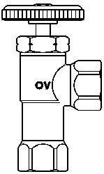 J-26 eco Dwukulowy zawór zwrotny z zaworem odcinającym  wlot i wylot z gwintem wewnętrznym, 3/8" x 3/8"