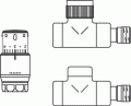 Oventrop Zestaw przyłączeniowy dekoracyjny  ( Głowica ,zawór zasilający , odcinający prosty  )