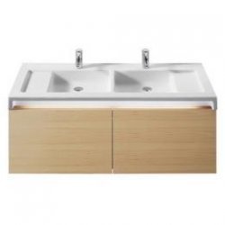 Umywalka podwójna z blatem ceramicznym 130x50cm Statum biała 