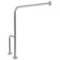 Uchwyt ścienno-podłogowy 700X800 mm, do montażu przy WC - lewy biały 