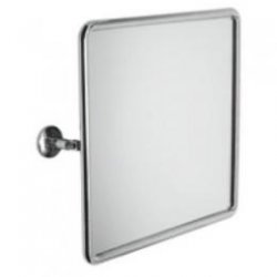 Lustro uchylne 600X600 mm, gr. szkła 6 mm, rama z rurki stalowej o średnicy 25mm białe  