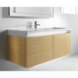 Szafka pod umywakę 89 x 49,5 cm - dąb Stratum biała 