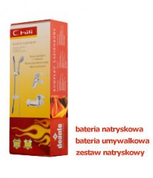 Komplet łazienkowy Chili - z bat. natryskową, chrom 