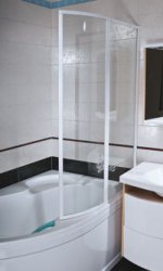 Parawan Rosa wannowy dwuczęściowy VSK2-160, plexi rain P 
