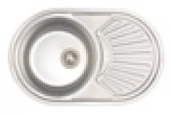 Zlew 1 komorowy Fiesta 780x480, stal dekor 