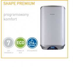 Elektryczny pojemnościowy podgrzewacz wody  SHAPE PREMIUM 100L 