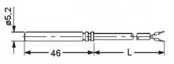 Czujnik temp. Pt 500/5,2mm/2m/para 