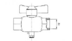 Danfoss Zawór kulowy do montażu czujnika, DN20/ G1"