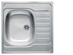 Zlew INTL (60x60) nakładany 1 komorowy - gładki LEWY 