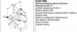 Bateria wannowo-natryskowa York 