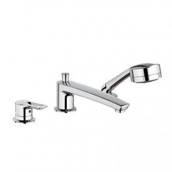 Trójotworowa bateria wannowo-natryskowa DN 15 do montażu na półce przy wannie, wylewka 220 mm MX 