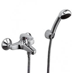 Shower-Duo: Jednouchwytowa bateria wannowo-natryskowa DN 15 z zestawem natryskowym 