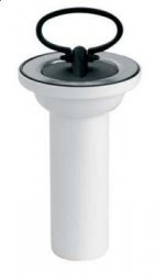 Spust umywalkowy 11/4"x60mm z sitkiem ze stali nierdzewnej i korkiem gumowym 