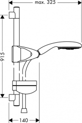 Zestaw prysznicowy Raindance E-100 AIR 3jet /  Unica'D 0,90 DN 15 