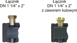 Łącznik DN 11/4" x 2" z zaworem kulowym 