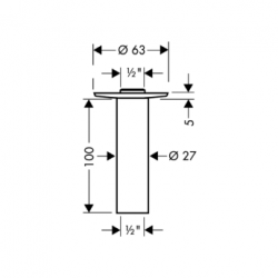 Przyłącze sufitowe 100 mm dn 20 