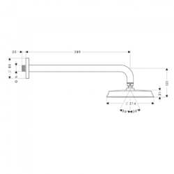 Głowica deszczowa Raindance AIR fi 180 mm ramię prysznicowe 383 mm kolor nikiel szczotk. 
