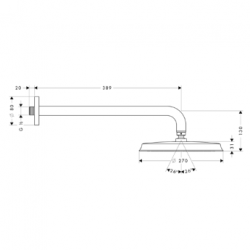 Głowica deszczowa Raindance Classic AIR fi 240 mm dn 15 z ramiieniem prysznicowym 383mm 