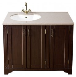 RITORNO Szafka VR-240-10-19 z blatem piaskowym i umywalką UMB-1004-06/ALU [kolor wenge] 