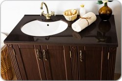 RITORNO Szafka VR-240-10-19 z blatem ciemny brąz i umywalką UMB-1004-04/ALU [kolor wenge] 
