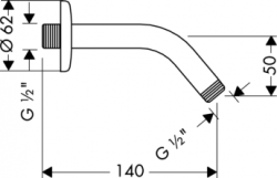 Ramię 140 mm DN 15 