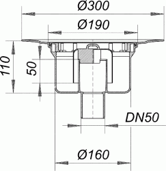 Korpus wpustu typ 61 HT o średnicy DN50 