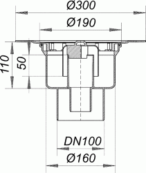 Korpus wpustu typ 61 HT o średnicy DN100 