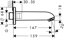Wylewka wannowa E/S DN 20 