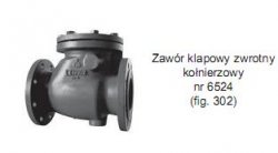 Zawór klapowy zwrotny kołnierzowy nr 6524        DN 150 