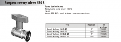 Zawór kulowy z termometrami 550 S/C 32 