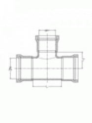 Jafar Trójnik trzykielichowy MMb nr 9206 żeliwo EN -GJS 400-15 DN 80x80