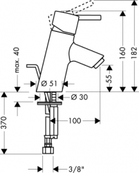 Bateria Talis S umywalkowa stojąca przyłącza 3/8" dn 15 