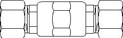 Śrubunek izolacyjny 22x 22 mm  obustronnie złączki z pierścieniem twardym 