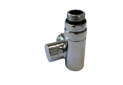 Zawór powrotny przystosowany do montażu grzałki elektrycznej chrom prawy ze złączką M22X1,5x15mm CU