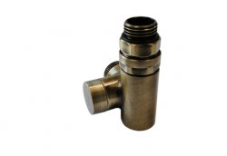 Zawór powrotny przystosowany do montażu grzałki elektrycznej antyczna mosiądź prawa ze złączką M22X1,5x15mm CU