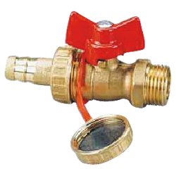 HERZ Zawór kulowy z dyszą wężą i z nakrętką złaczną 1/2" PN10 2512 DN20 Przyłacze R3/4