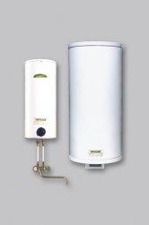 Elektryczny ogrzewacz wody WJ okrągły z baterią i wężykami, poj. 5l 
