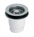 MCALPINE Spust zlewozmywakowy odejście poziome 11/2"x70mm z sitkiem wyciąganym ze stali nierdzewnej