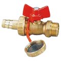 HERZ Zawór kulowy z dyszą wężą i z nakrętką złaczną 1/2" PN10  2512 DN15 Przyłacze R1/2